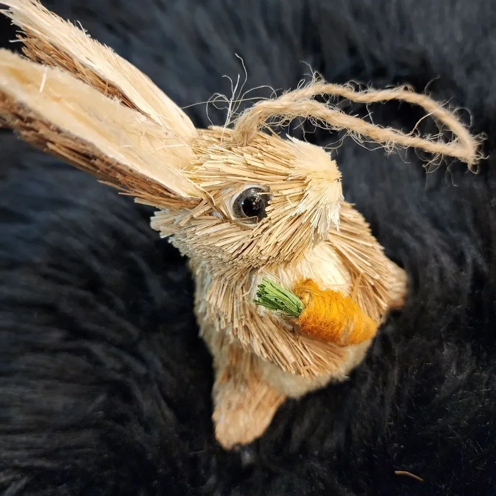 Speckled Dozen of Eggs With Carton Crate and Grass Bunny